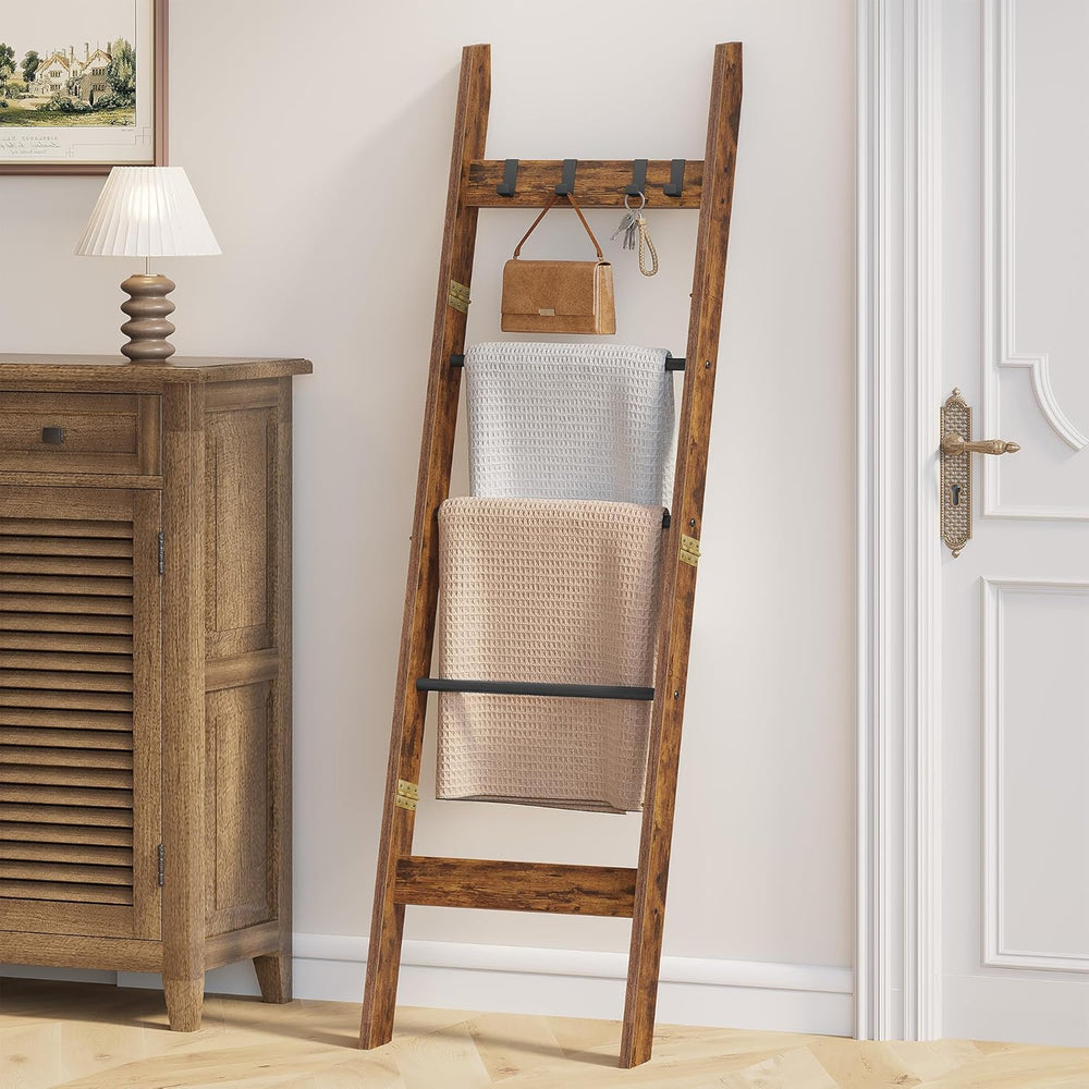 Hzuaneri Blanket Ladder for Living Room, Decorative Quilt Rack with 4 Removab...