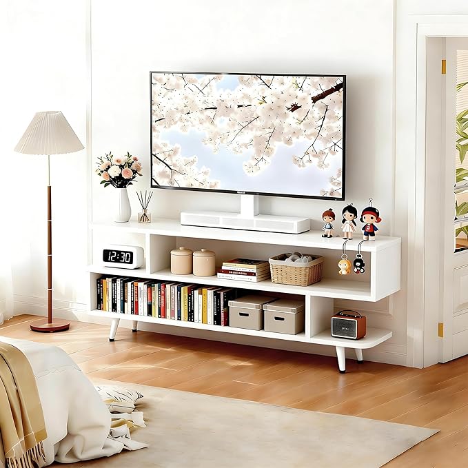 Lightdot TV Stand for TVs up to 45'', Modern Entertainment Center wit...