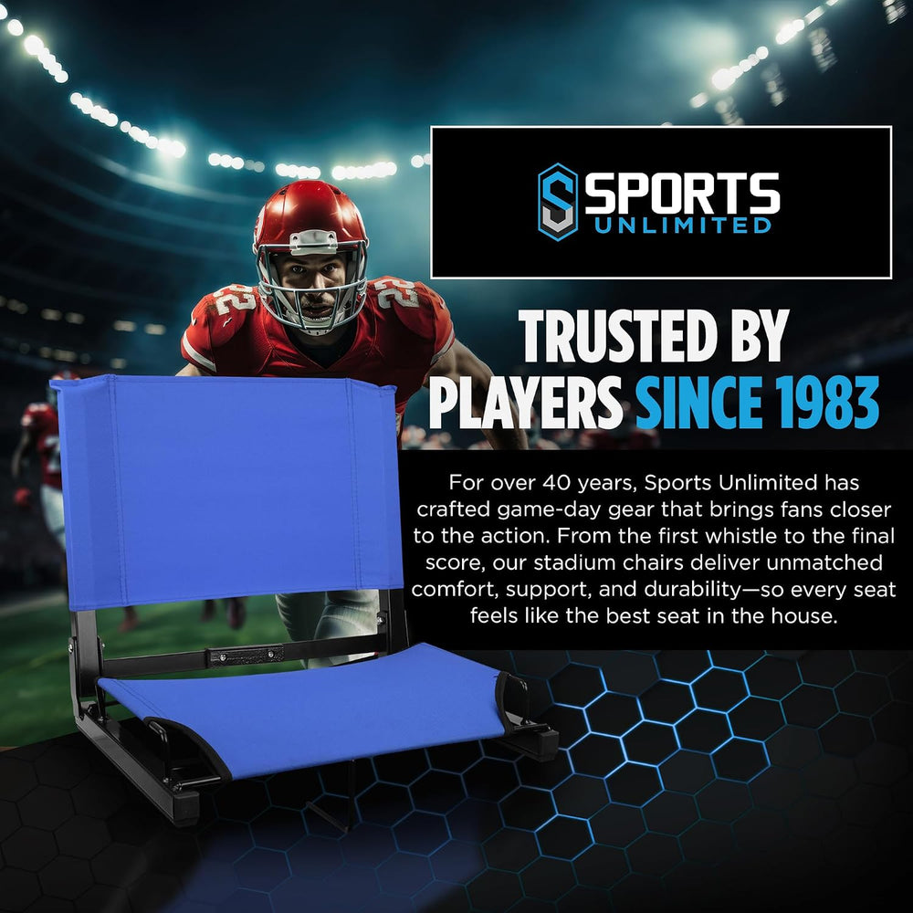 Sports Unlimited - Bleacher Chairs with Back and Cushion - Stadium Seats with...