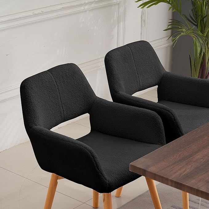 Mid Century Modern Dining Chairs Set of 2 & 4 & 6 Comfy Accent Chair ...
