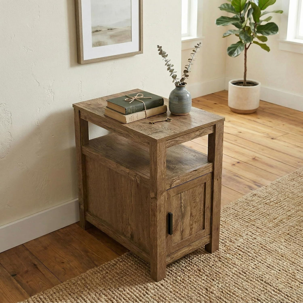 Signature Design by Ashley Fendenmore Farmhouse Chairside End Table with Stor...