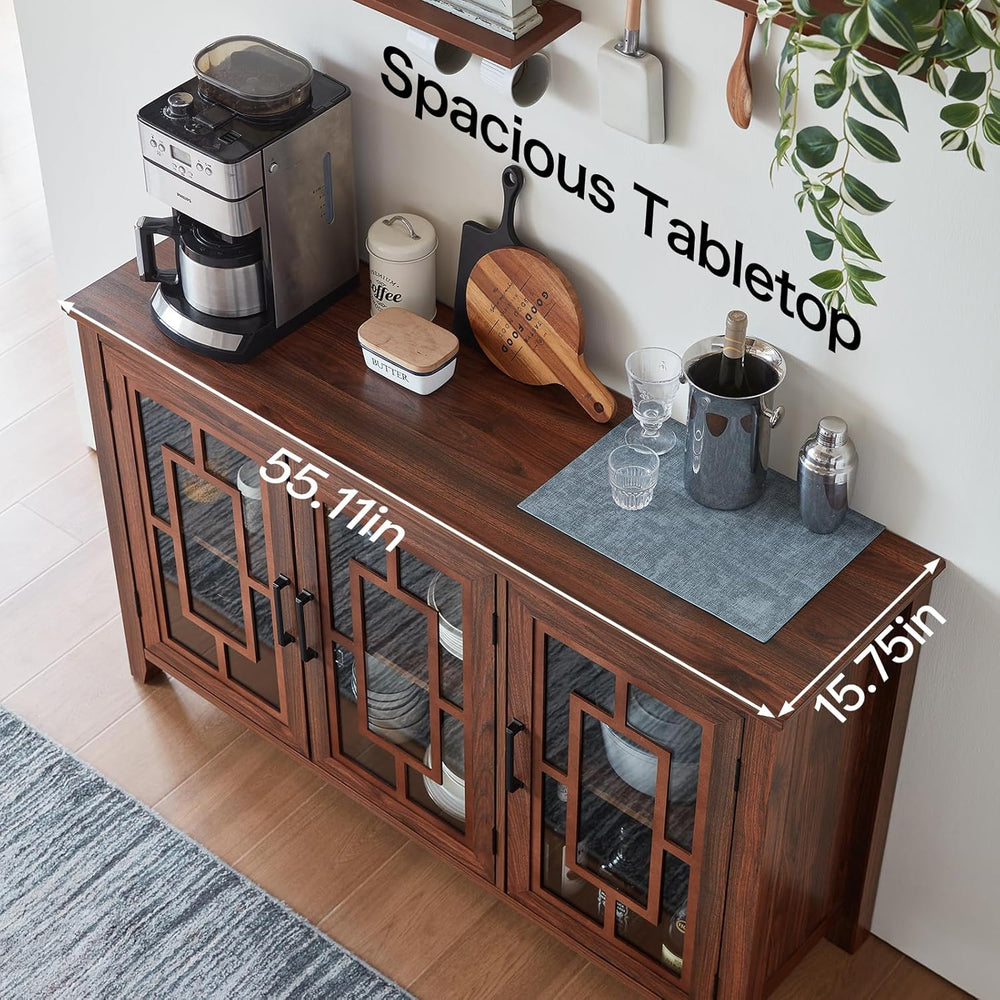 Joaxswe Large Sideboard Buffet Cabinet with Storage, 55" Farmhouse Crede...