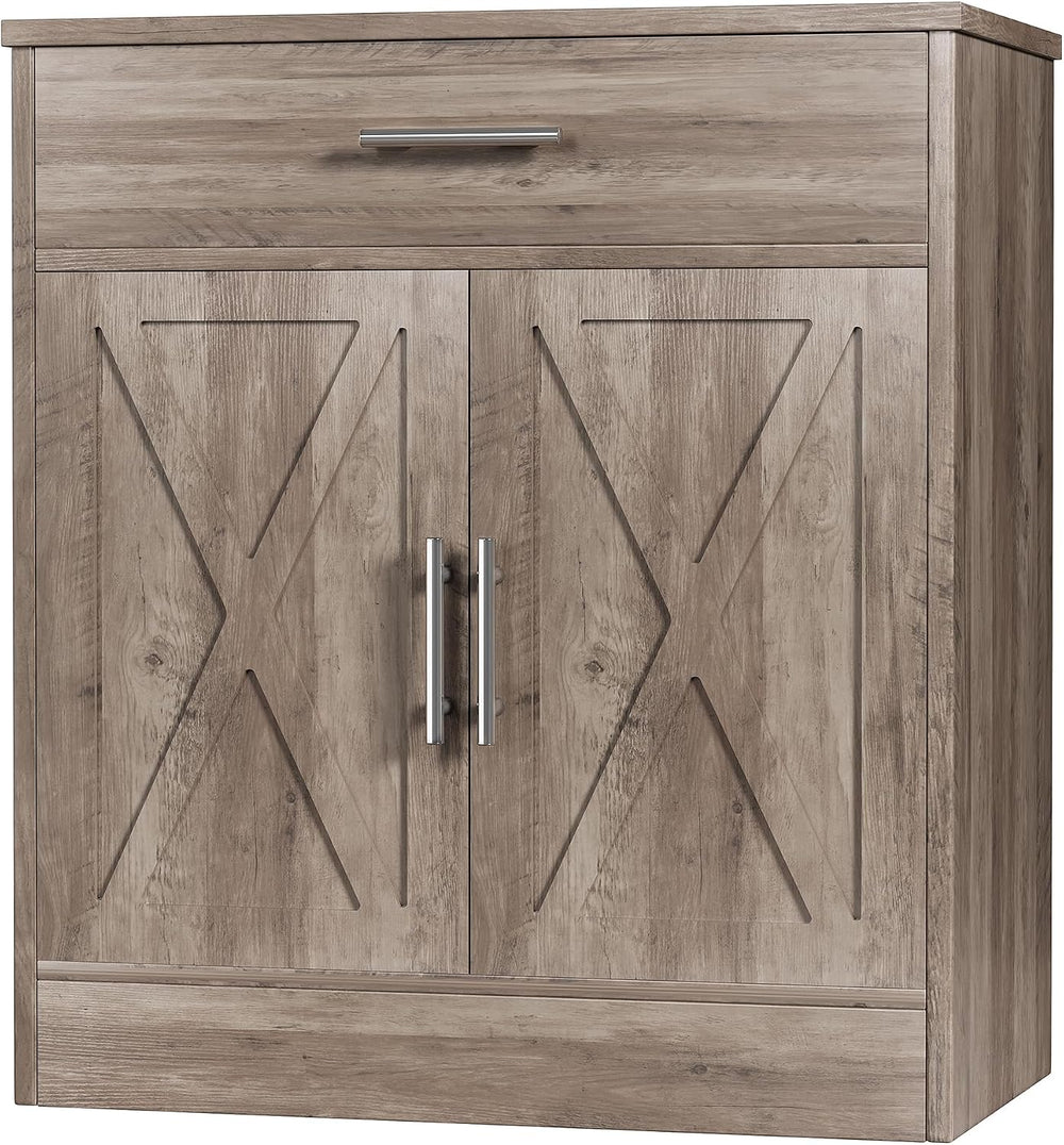 Shintenchi Farmhouse Storage Cabinets, Kitchen Barn Door Cabinet