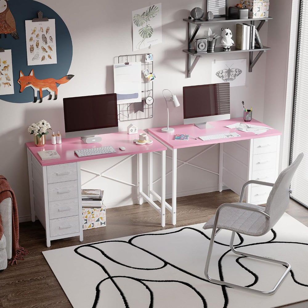 Pamray 32 Inch Computer Desk with 4 Drawers Small Office Desk for Home Bedroo...