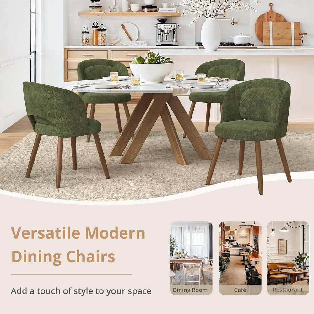 LUE BONA Dining Chairs Set of 4, Modern Upholstered Kitchen Chairs with Solid...