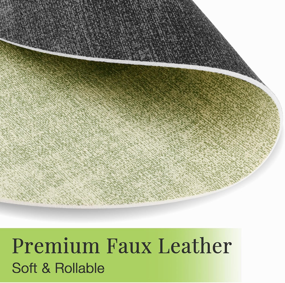 Fyvva Placemats Set of 12, 13" Round Reversible Faux Leather with Coasters