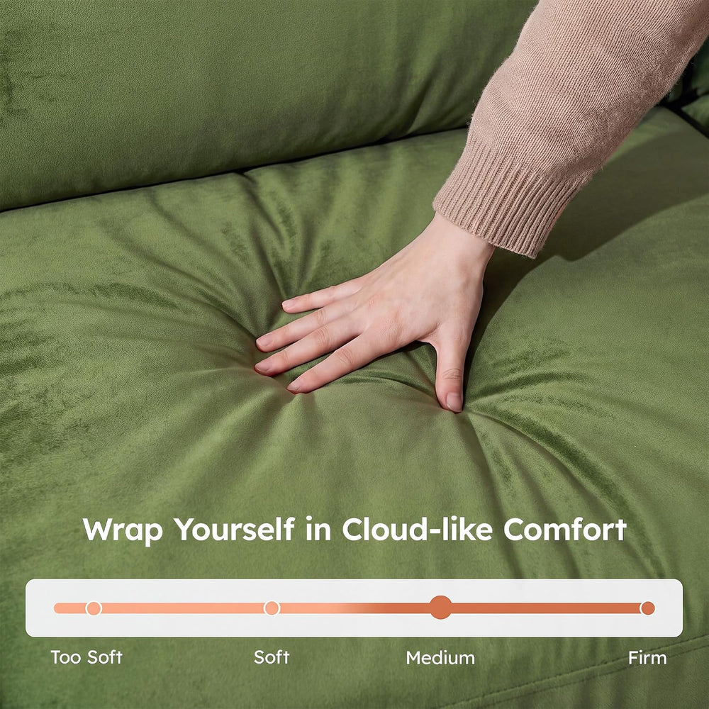 119" Modular Sectional Cloud Sofa, No Assembly Boneless Couch with Ottoman
