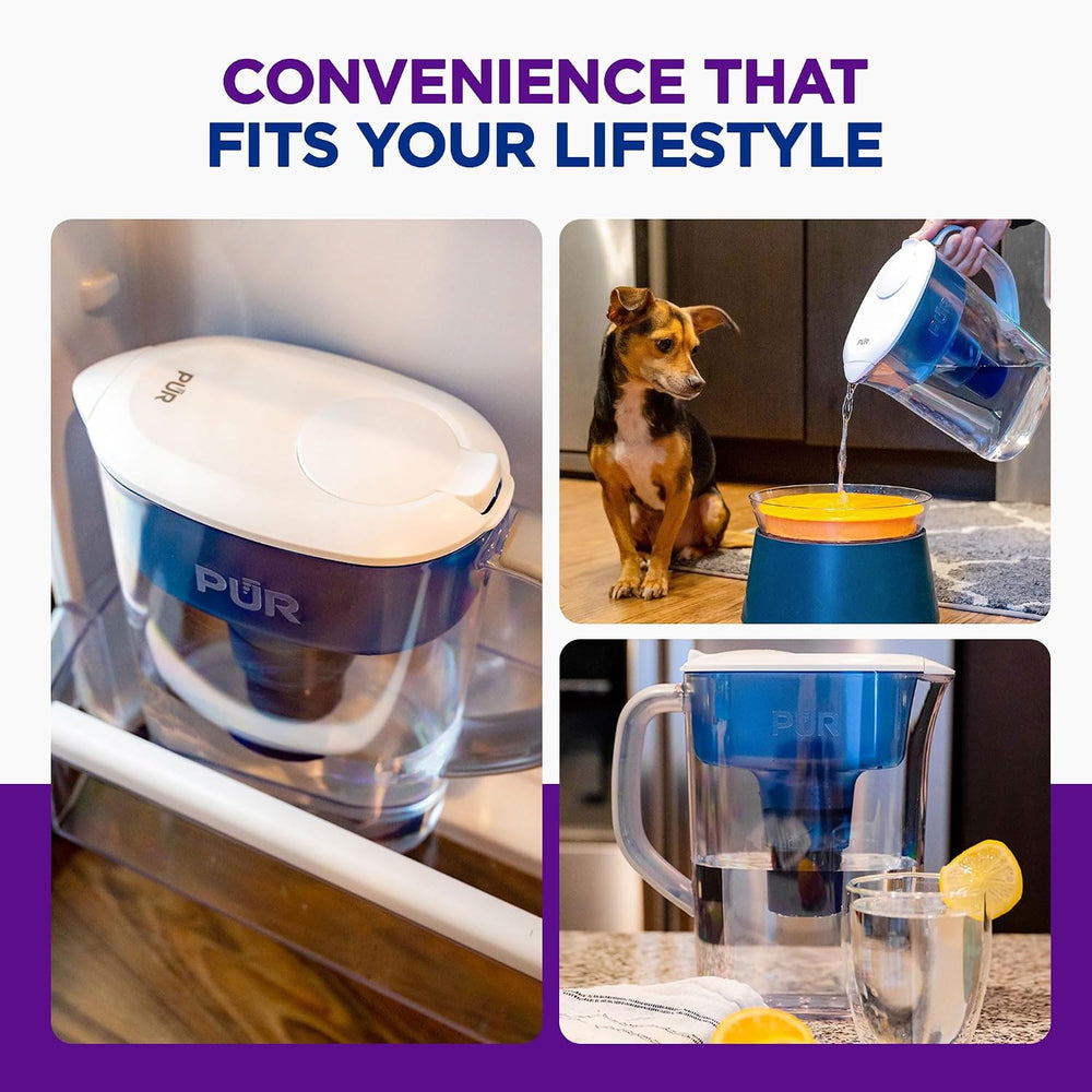 PUR 7-Cup Pitcher Water Filter with 1 Genuine PUR Filter- Small Capacity, 2-i...
