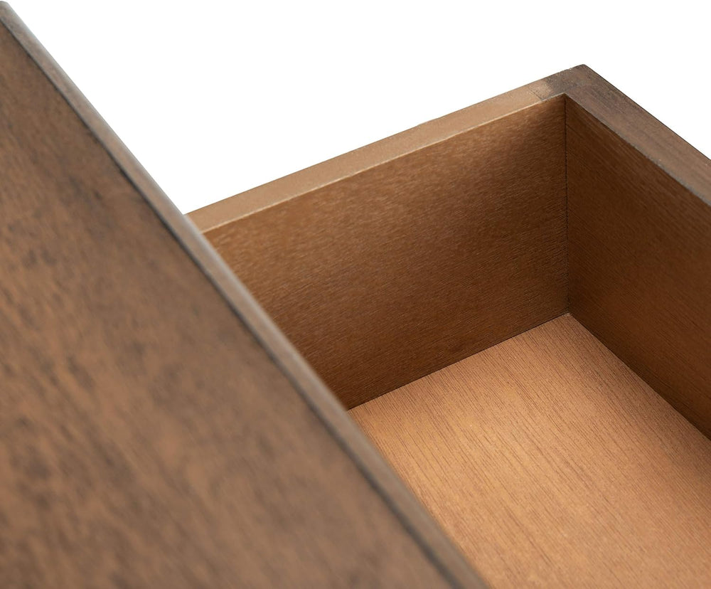 SAFAVIEH Furniture - Athena 3-Drawer Console Table - Brown - Solid Wood - Far...