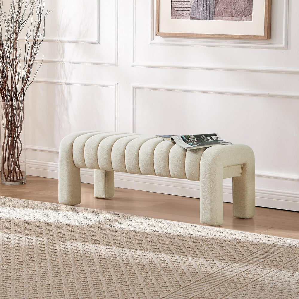 43.3" Bedroom Bench, Upholstered Entryway Bench, Modern End of Bed Ottom...