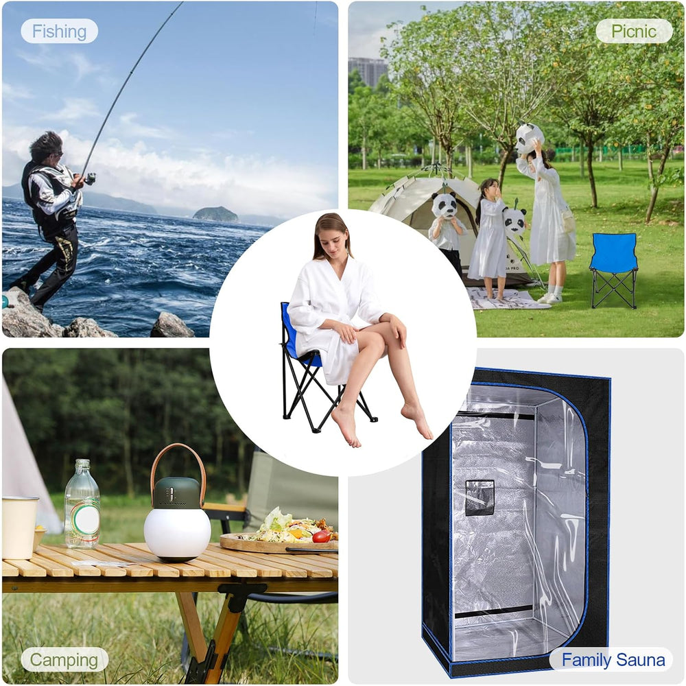 Portable Sauna Chair, Fast Folding, Ideal for Sauna, Fishing, Lightweight Com...