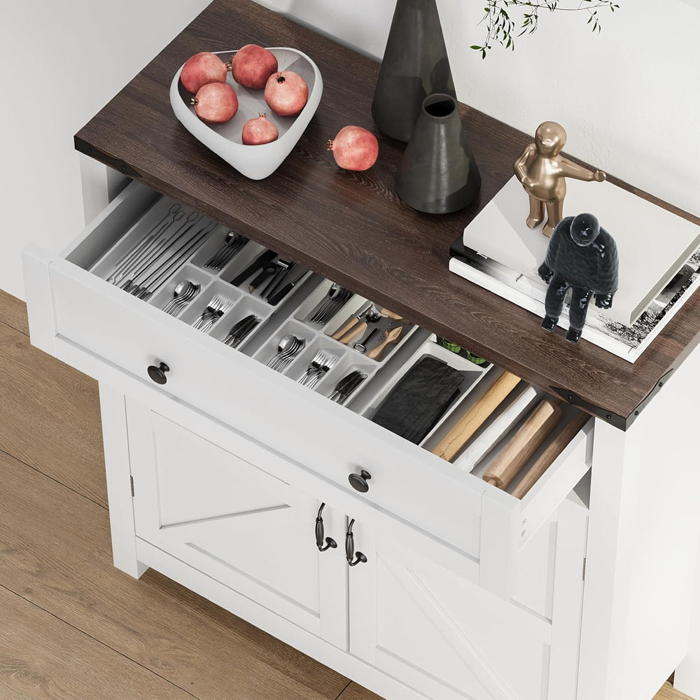 Farmhouse Sideboard Buffet Cabinet with Storage and Adjustable Shelf, Accent ...