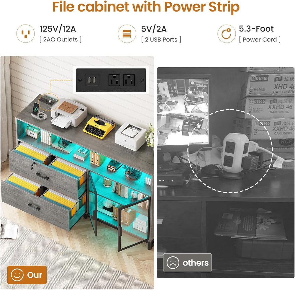 SEDETA 59" Filing Cabinet with Lock Drawers fits Legal Size for Home Off...