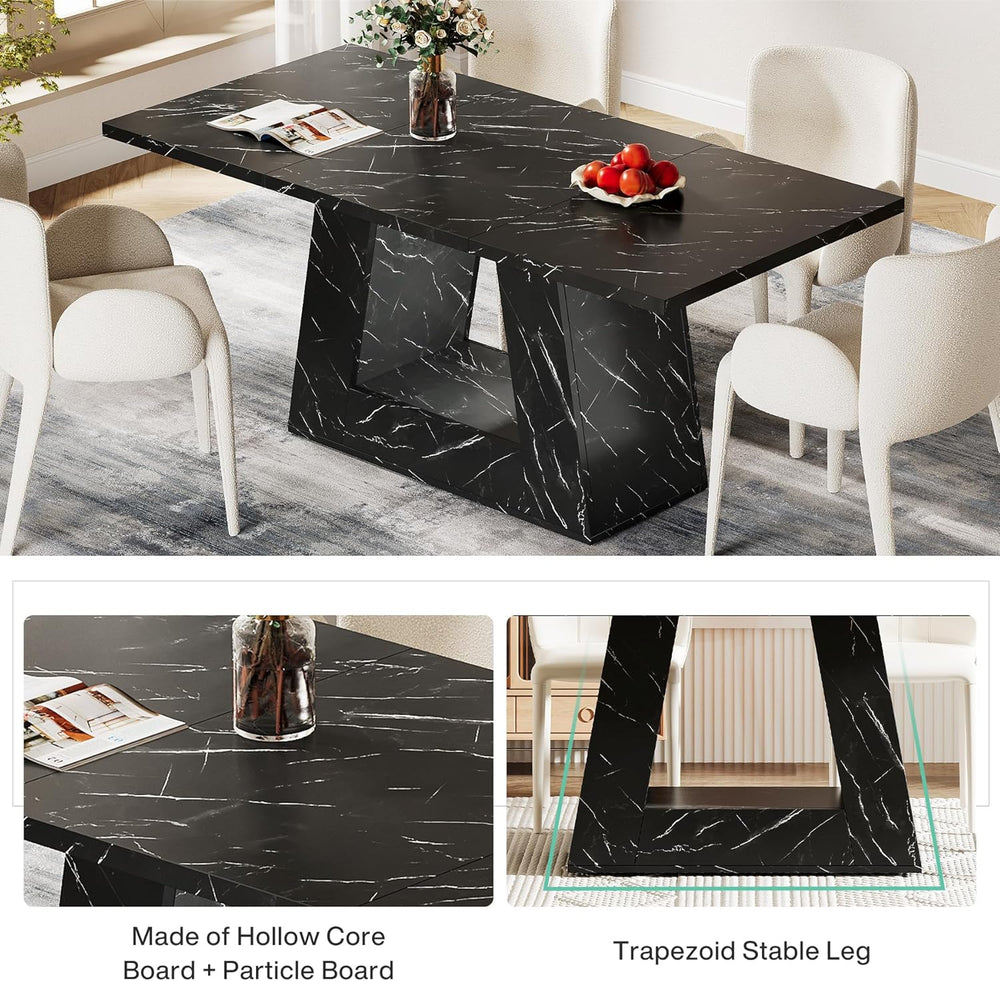 Tribesigns Dining Table for 4 to 6 People, 63" Rectangular Dining Room T...