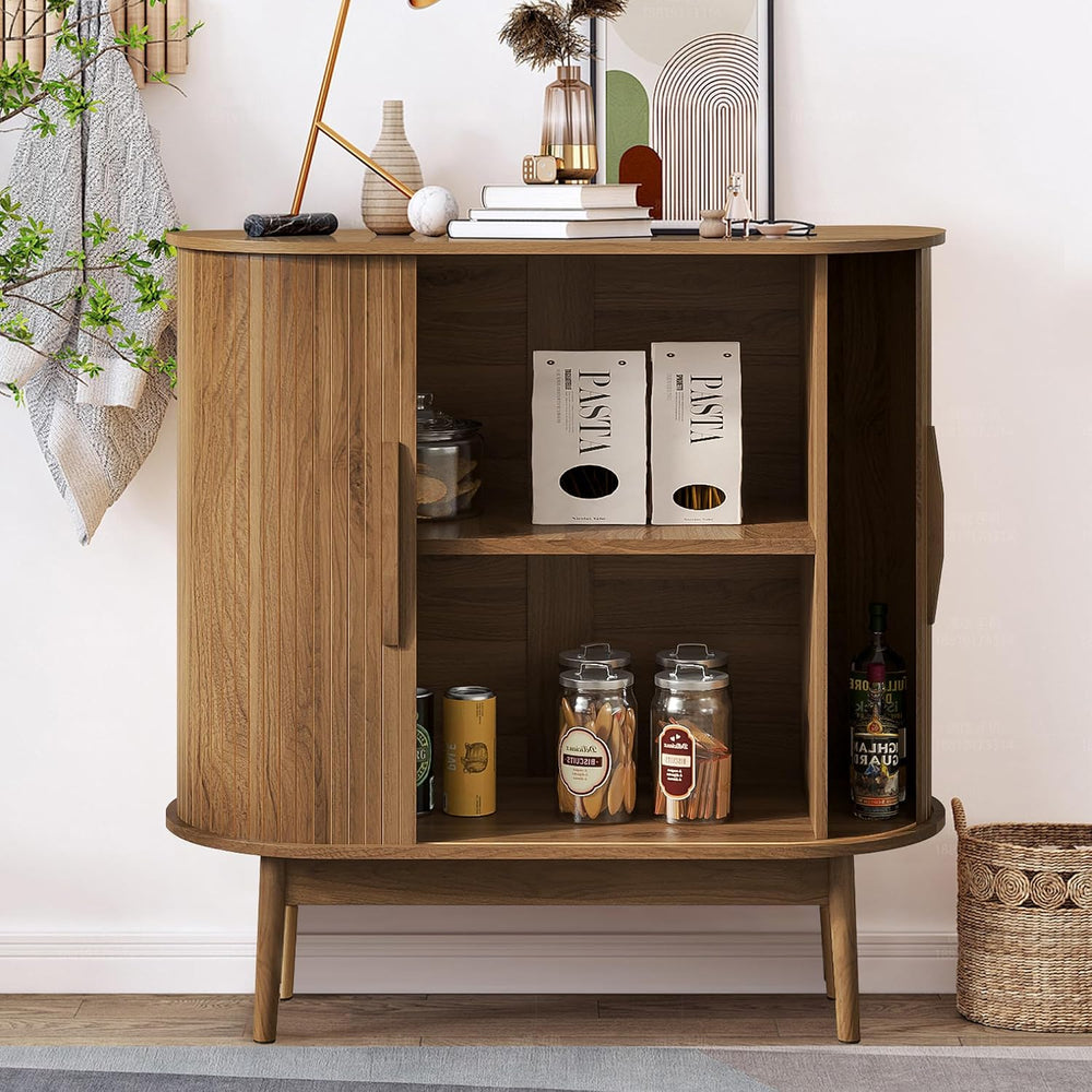 Small Sideboard Buffet Cabinet with Storage & Sliding Doors, 31" (Wa...