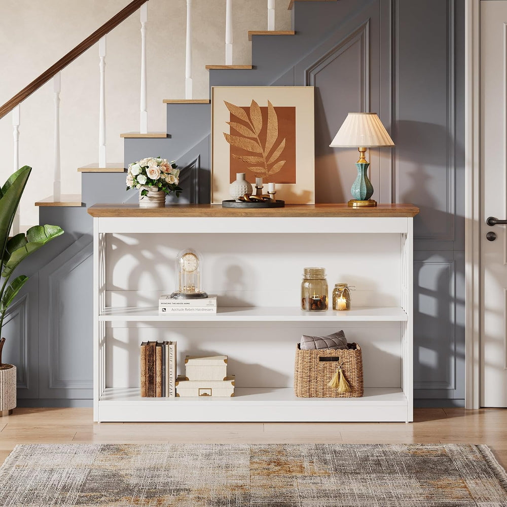 Tribesigns Modern Console Table for Entryway, 41.34-Inch White Sofa Table Beh...