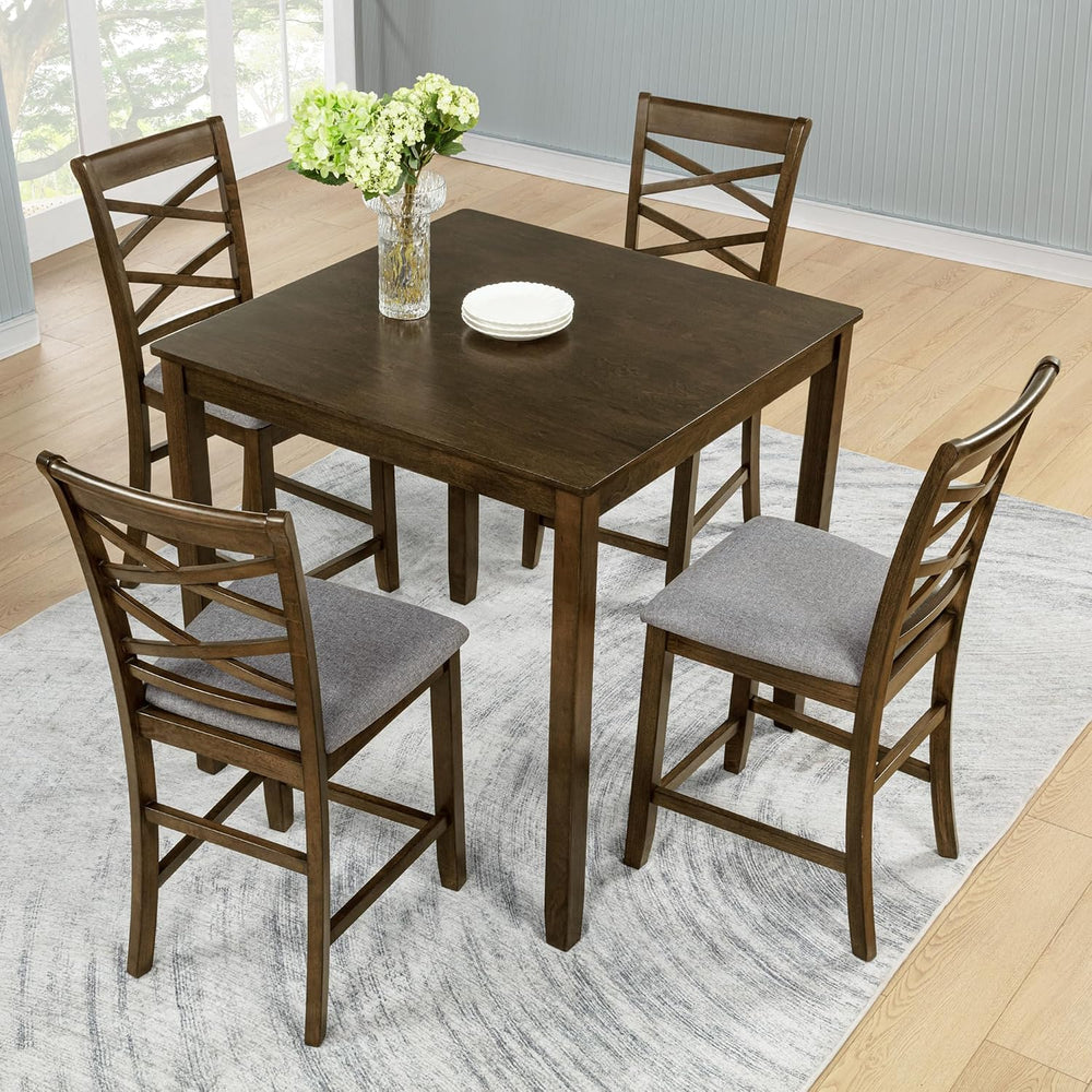 Harper & Bright Designs Counter Height Dining Table Set 5-Piece, 34.5&quo...