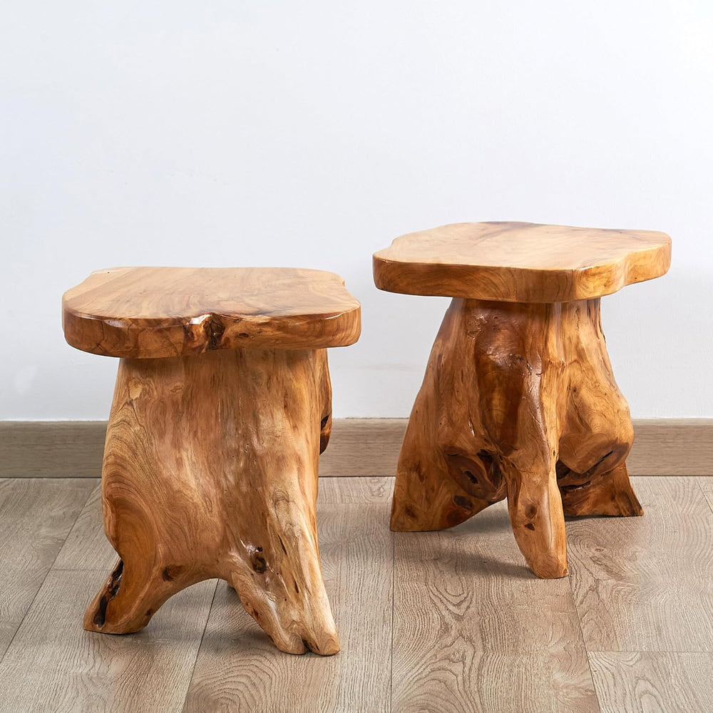 Greenage Cedar Roots Mushroom Accent Stool 12" x 15" x 13.5" H...