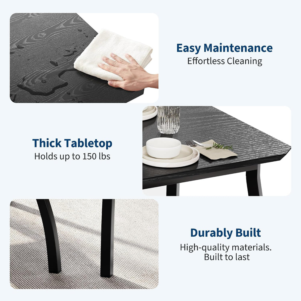 IDEALHOUSE Dining Table Set for 4 Modern Kitchen Table and Chairs Set with Ch...
