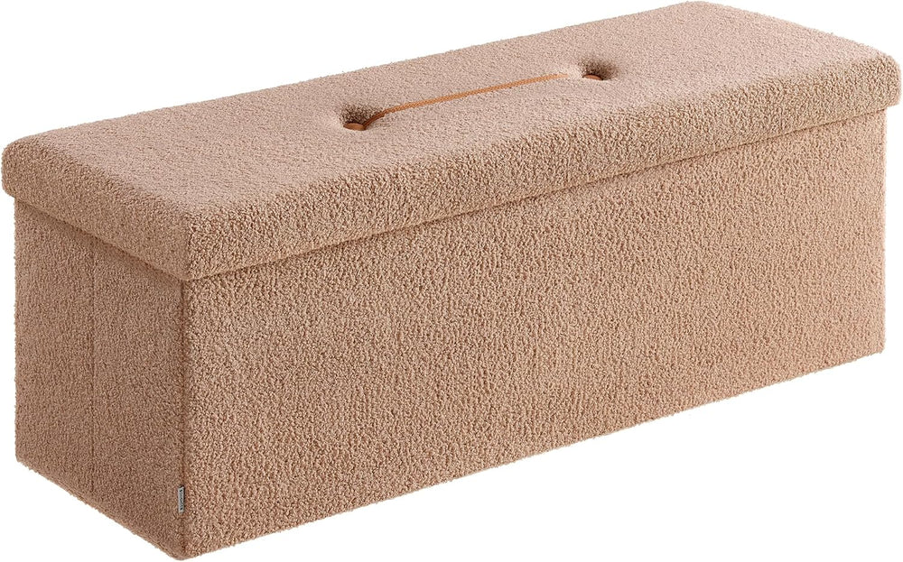 SONGMICS Large Folding Storage Ottoman Bench, 15 x 43 x 15 Inches | Foot Rest...