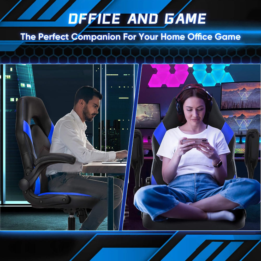 OLIXIS Computer Gaming Chair, Lumbar Support, PU Leather | 360° Swivel Wheels...