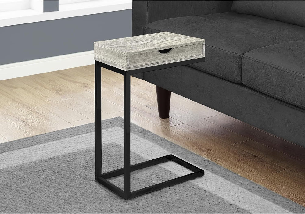 Accent Table, C-Shaped, End, Side, Snack, Storage Drawer, Living Room, Bedroo...