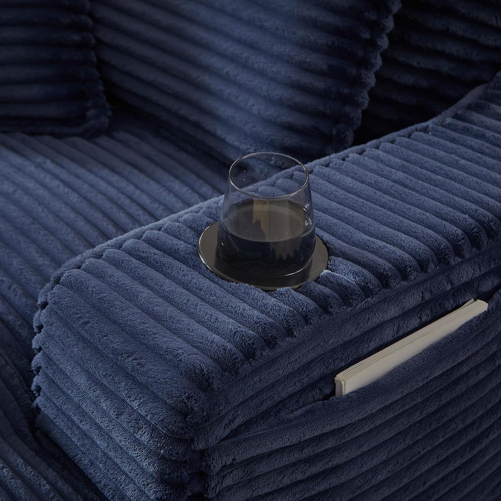 47.2"Oversized Chaise Lounge Chair Indoor,Corduroy Reading Chair with Cu...