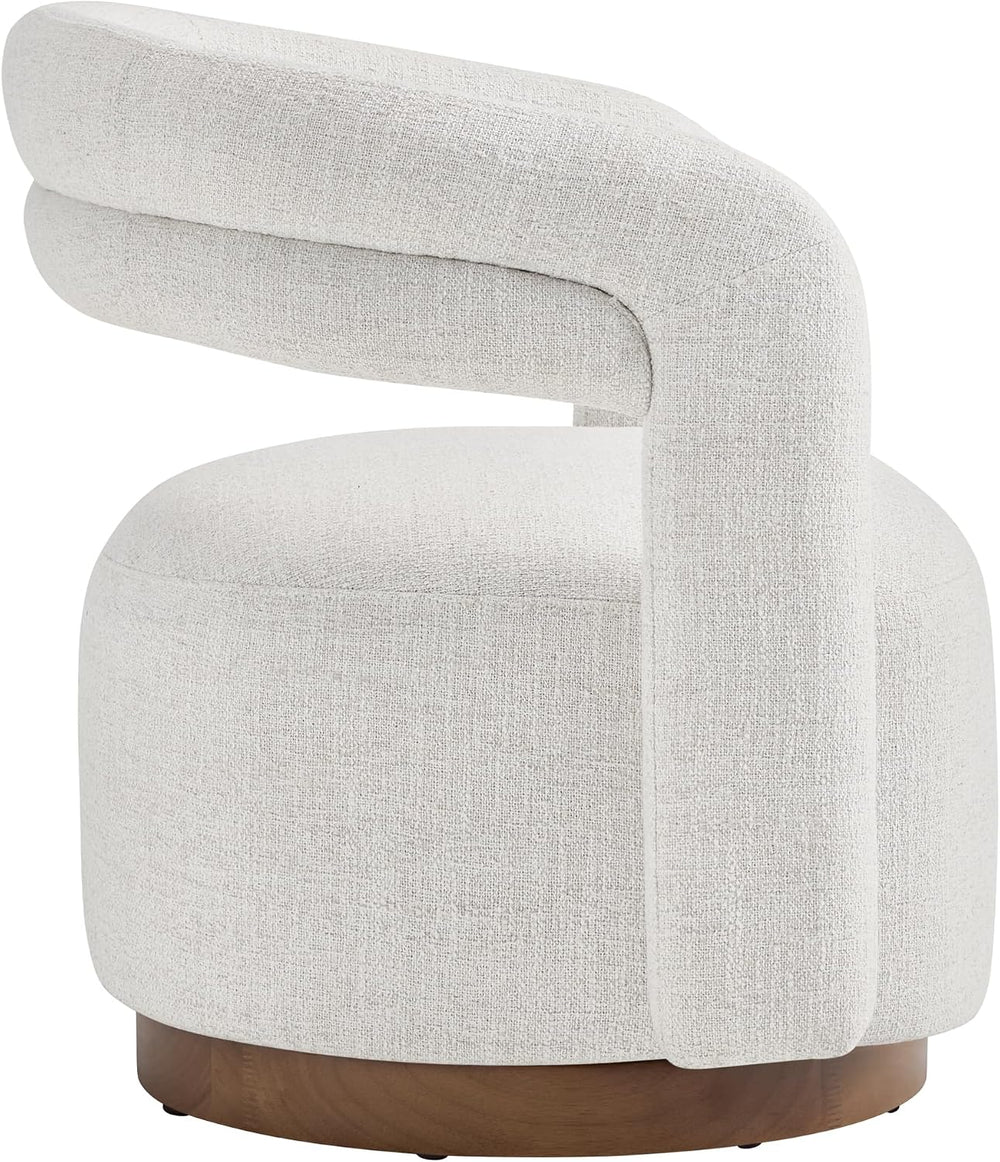 KISLOT, Swivel Accent Chair, Modern Arm Chair with Wooden Base, Wheat, 2PCS |...