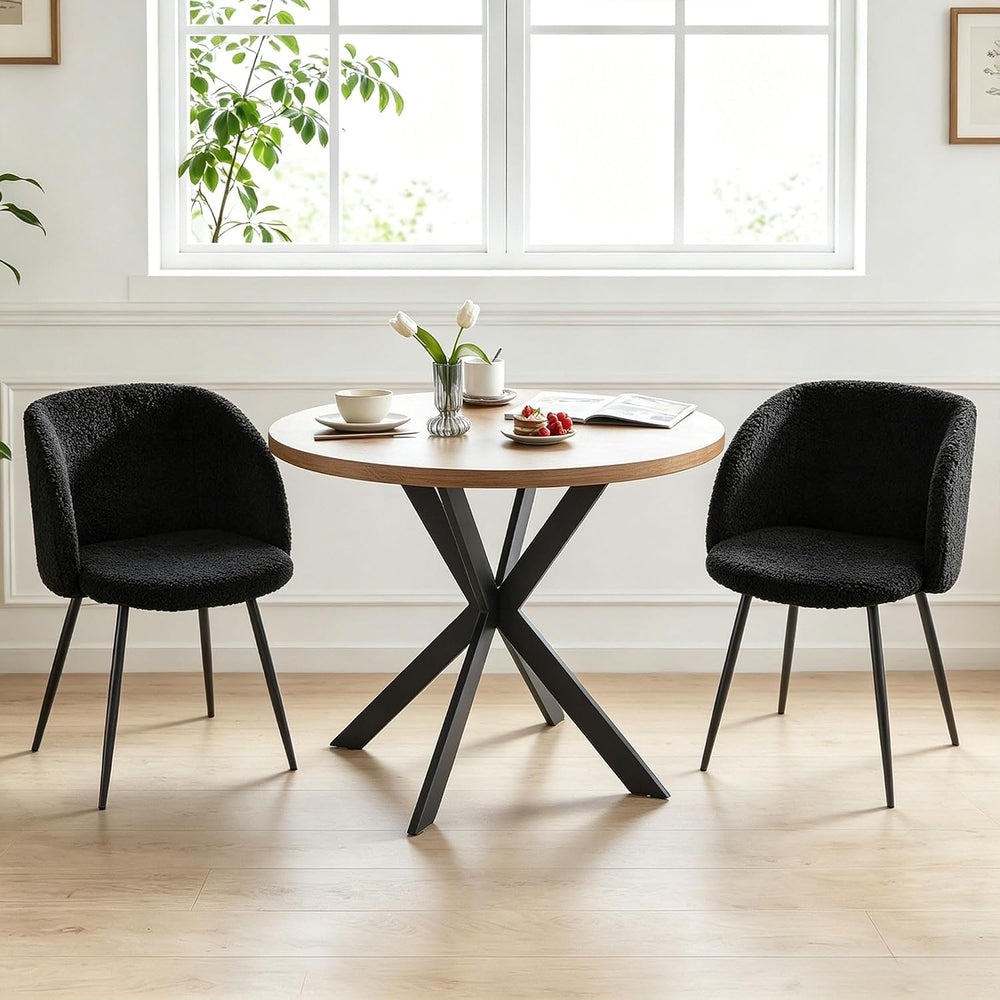 Homedot Dining Table Set for 2 with Black Dining Chairs, 3-Piece Compact Kitc...