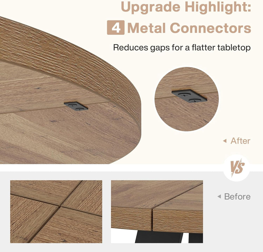 Tribesigns 47 inch Round Dining Table Wood Kitchen Table for Dining Room, 47&...