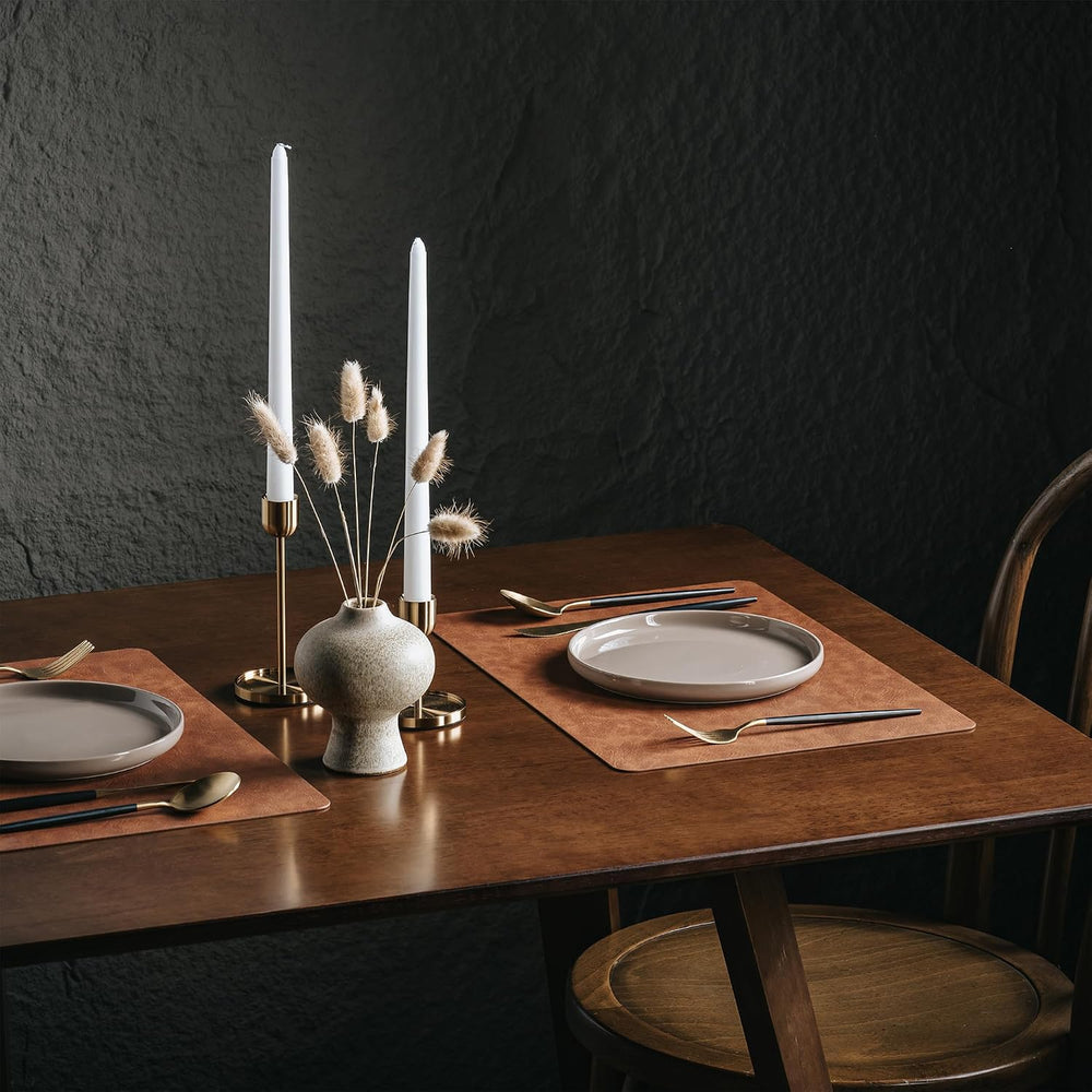DOLOPL Placemats Set of 8, Reversible Dual-Color Faux Leather Place Mats