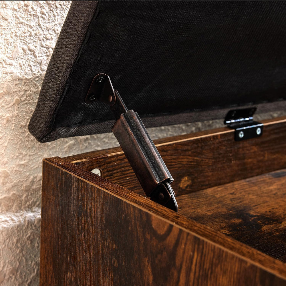 Shoe Storage Bench with a Flip Drawer, Entryway Bench with Removable Cushion,...