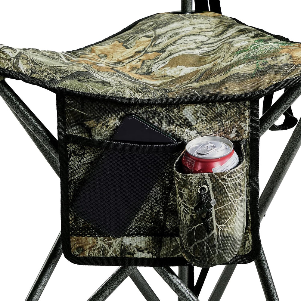 Portal Extra Large Quick Folding Tripod Stool with Backrest Fishing Camping C...