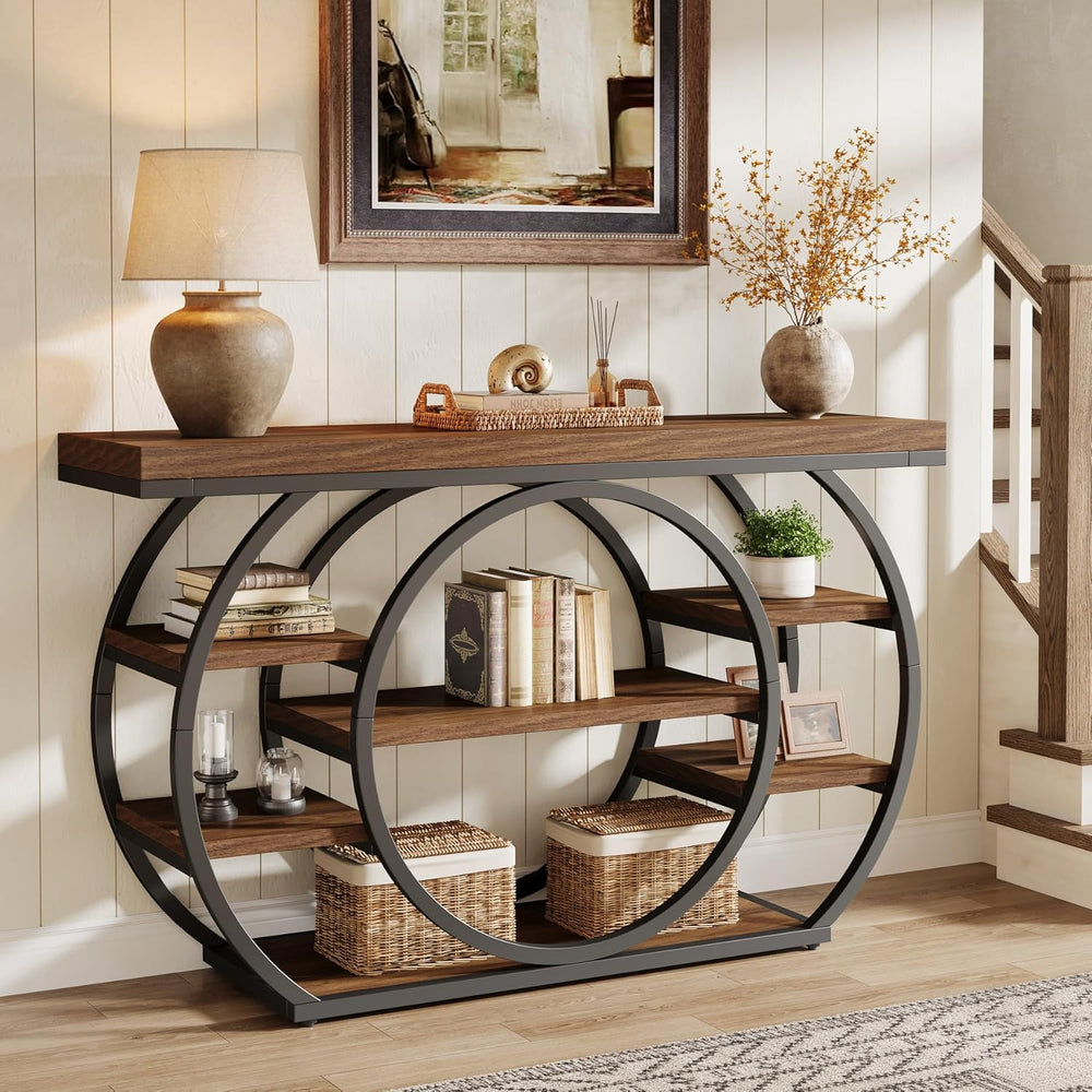 Tribesigns 47" Console Table for Living Room, 5-Tier Industrial Entryway...