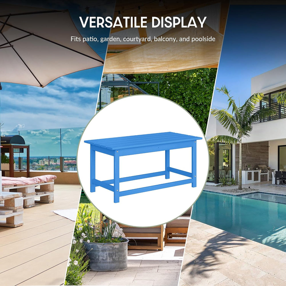 WestinTrends Malibu Outdoor Poly Coffee Table, 35.25" x 17.5", Paci...