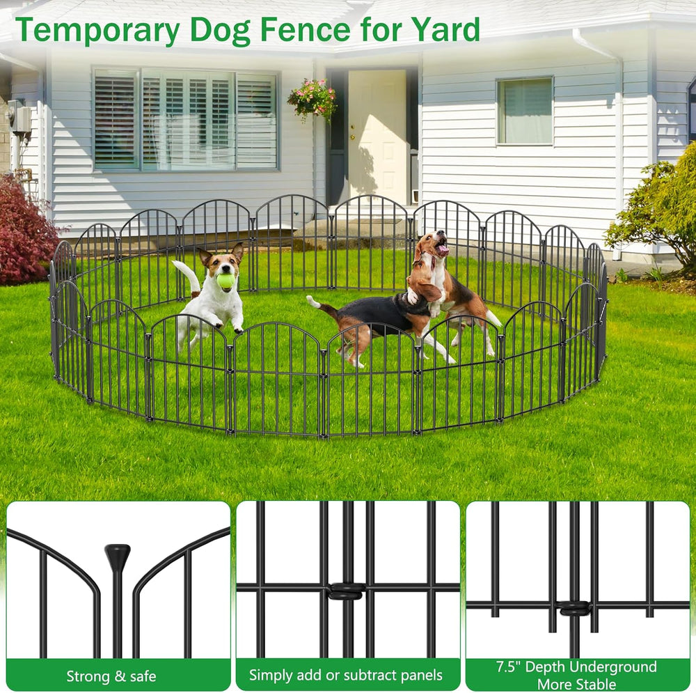 No Dig Garden Fence Panels, Dog Fence Outdoor for Yard, 20 Pack