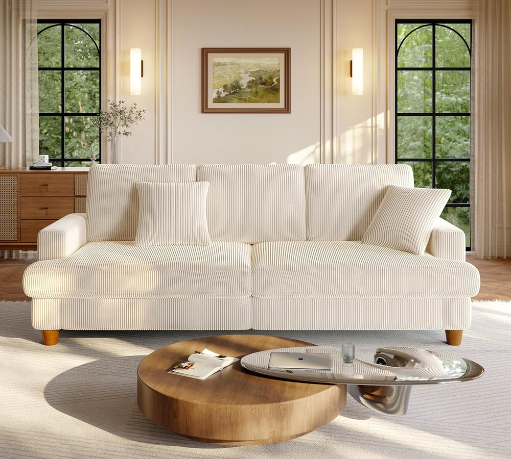 Welzona 87.2" Couches for Living Room, Comfy Beige Couch 7.5" Extra...
