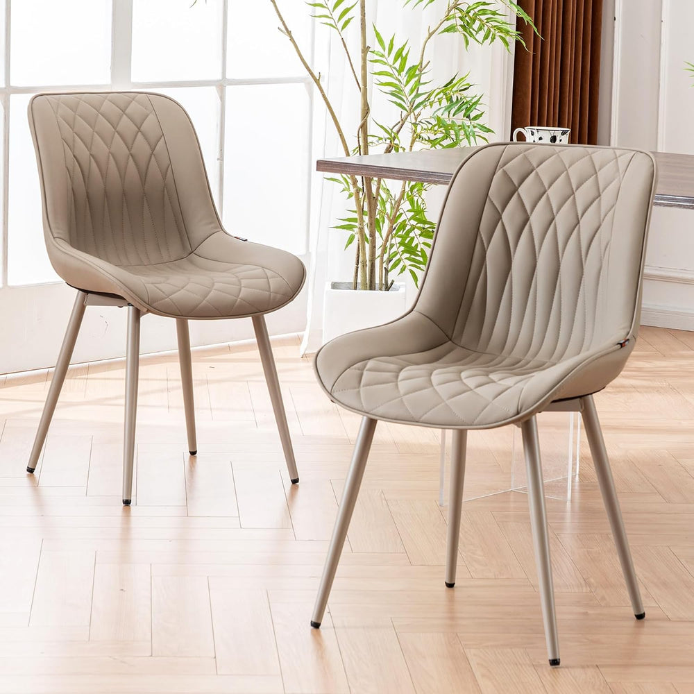 YOUNIKE Dining Chairs Set of 2 Kitchen & Dining Room Chairs Modern Khaki