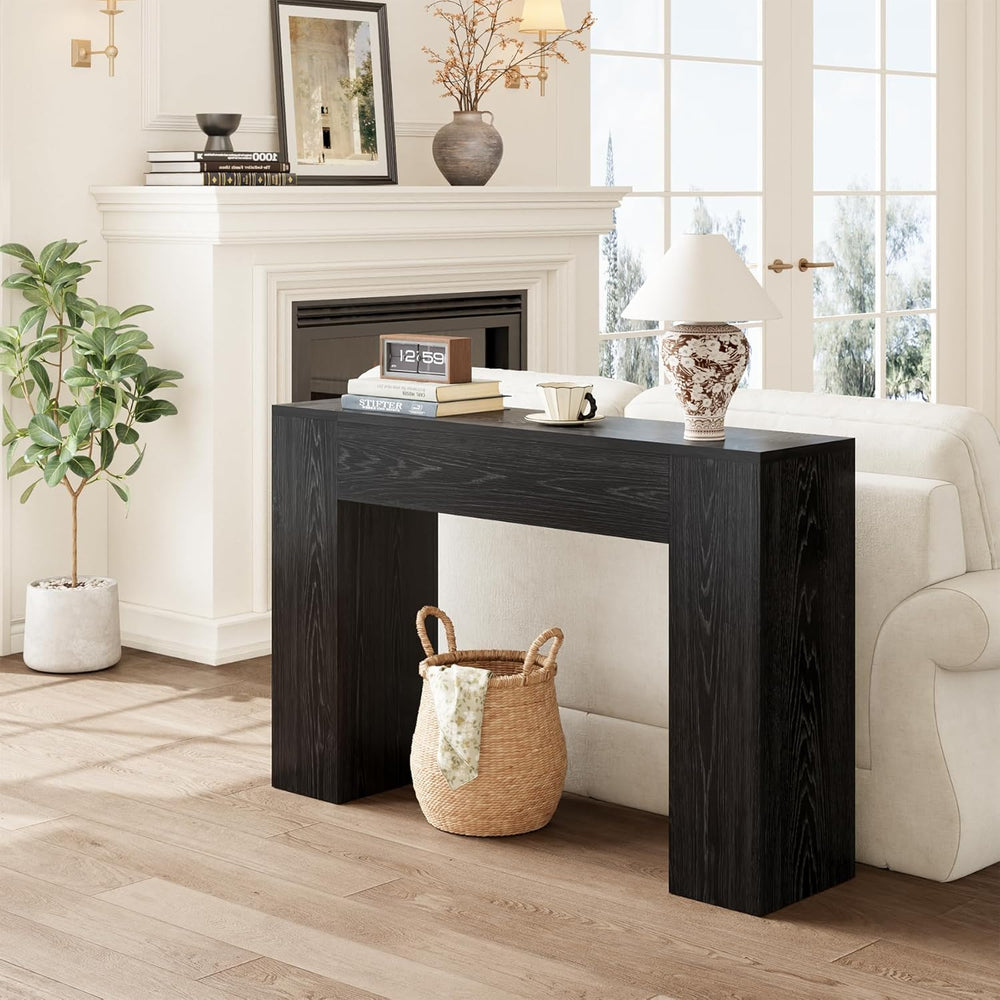 Epecoya Black 43-Inch Wood Console Table for Entryway Living Room