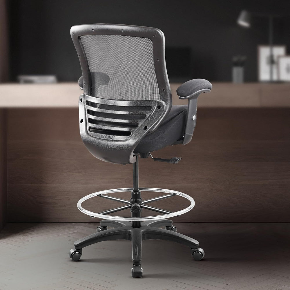 BOLISS 400lbs Ergonomic Office Drafting Chair Mid Mesh Back for Height Adjust...