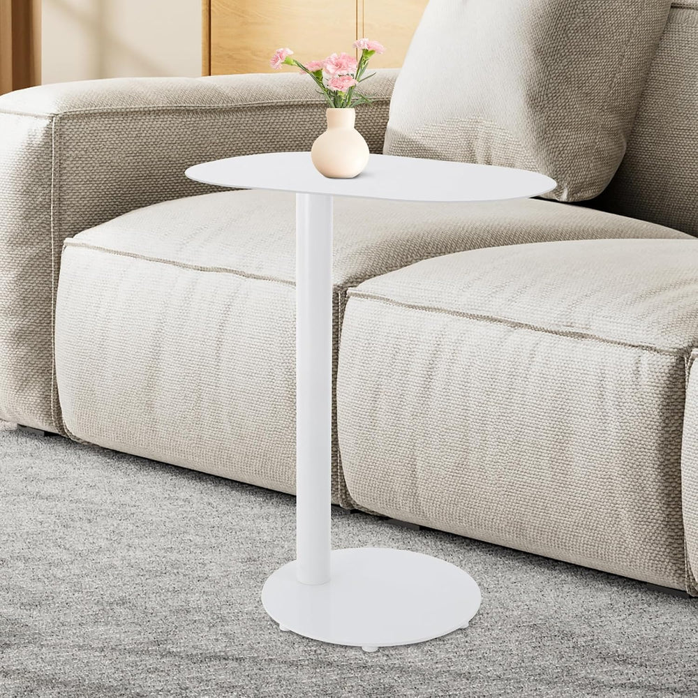 C-Shaped End Table, Metal Small Side Table for Couch, 25" Tall C Shaped ...