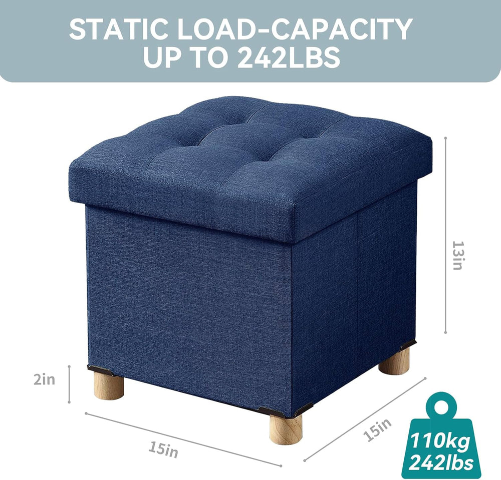 BRIAN & DANY Ottoman with Storage, Small Storage Ottoman for Dorm, Linen ...