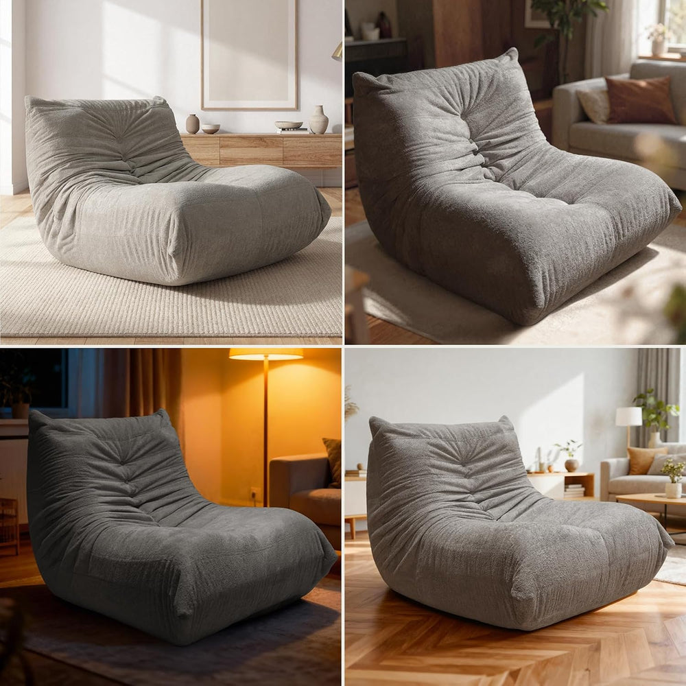 Sytopia Premium Chenille Bean Bag Chair for Adults, Oversized 40D Memory Foam...