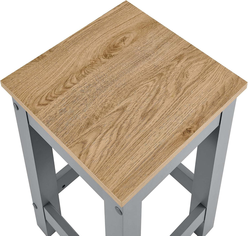 Modway Galley 3-Piece Small Kitchen Island Set with Seating and Storage in Oa...