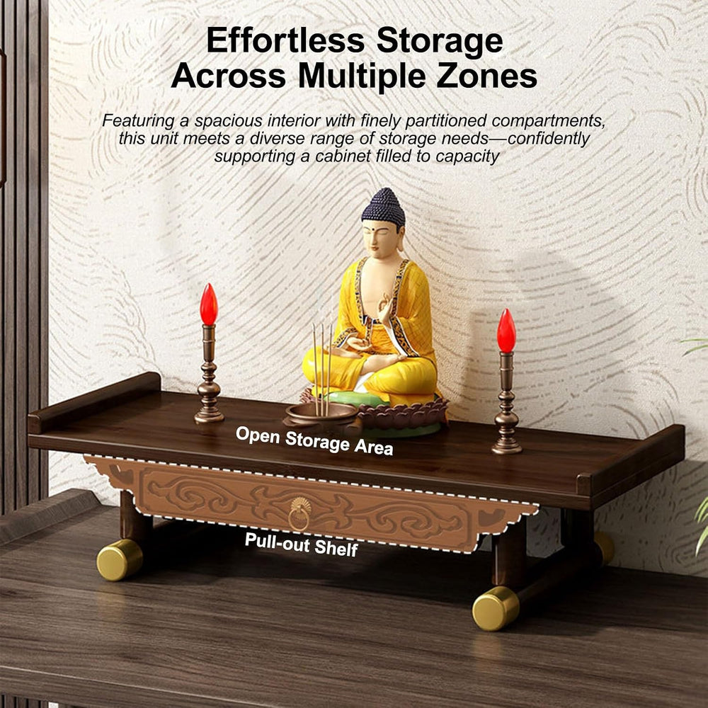 Meditation Altar Table, Personal Meditation Altar Cabinet, Small Puja Table, ...