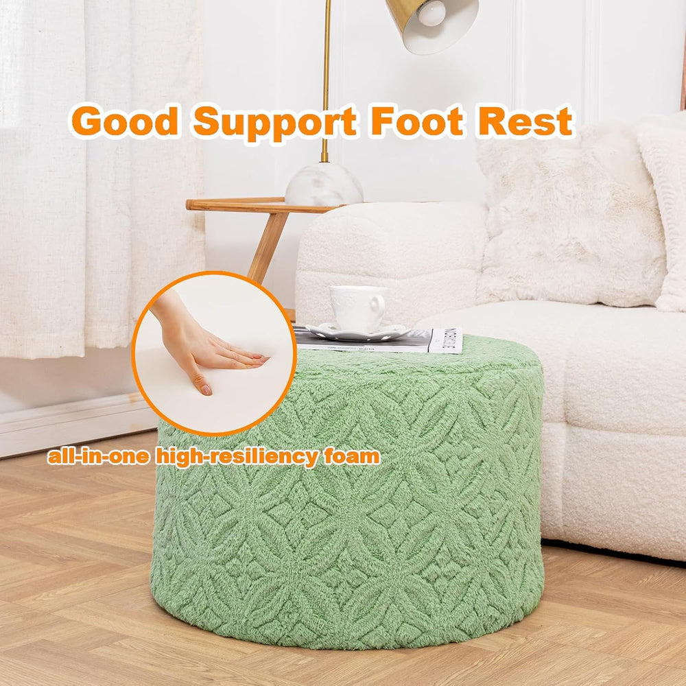 Plush Multi-Functional Ottoman Pouf – Ergonomic Ottoman Foot Rest with Space-...