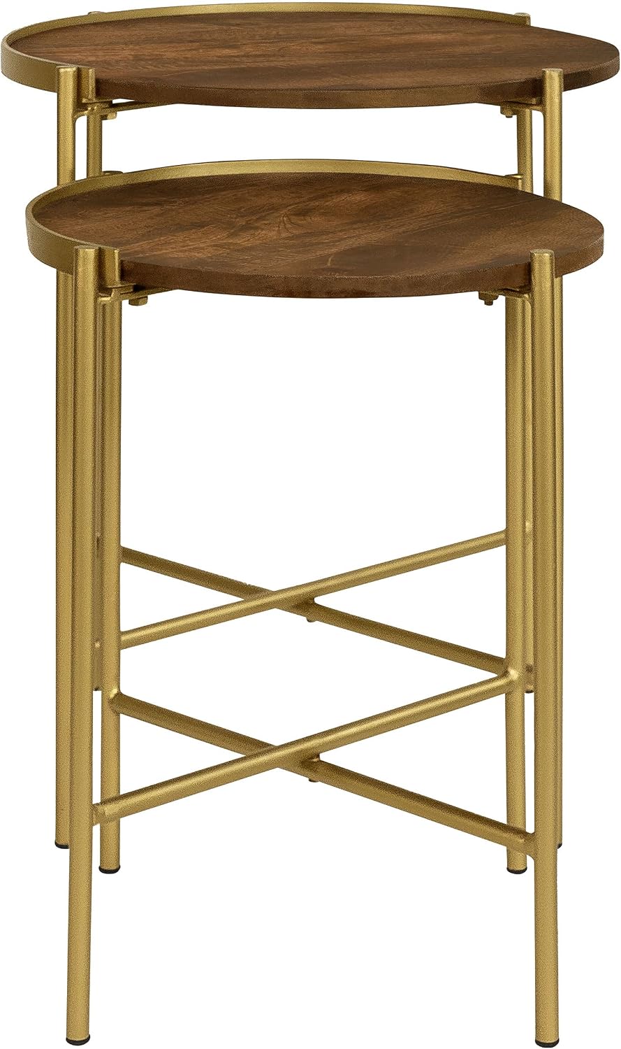 Coaster Home Furnishings - Malka - 2-Piece Round Wood Nesting Table Set with ...