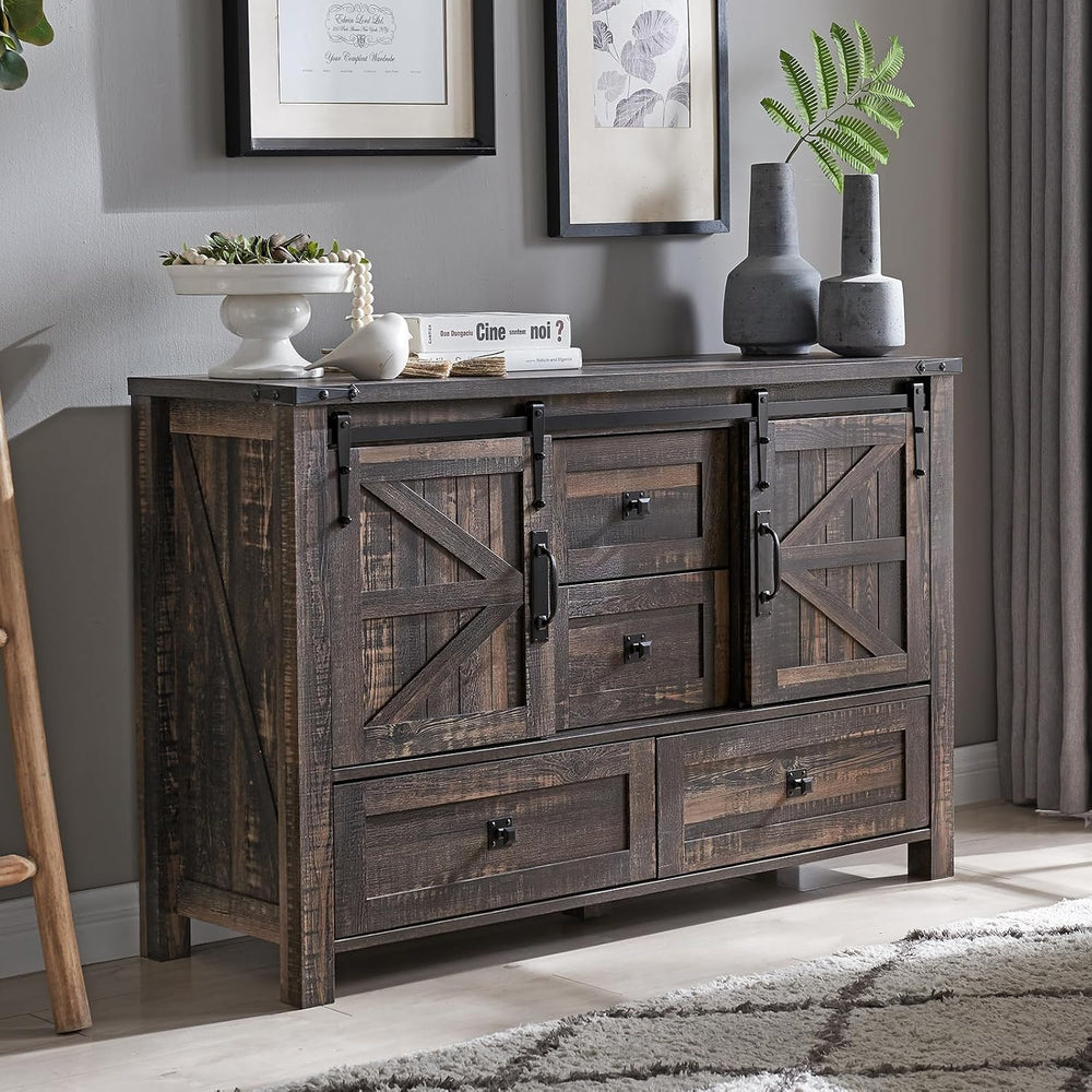 T4TREAM Farmhouse Sideboard Buffet Cabinet with Storage, 31.2'' Tall ...