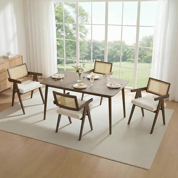 CHITA Rattan Dining Chairs Set of 4, Modern Dining Chair with 2.8inch Cushion...