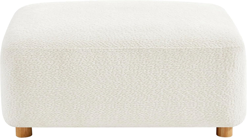 Modern Sherpa Boucle Ottoman, Comfy Modular Cloud Couch Ottoman, Apartment, C...